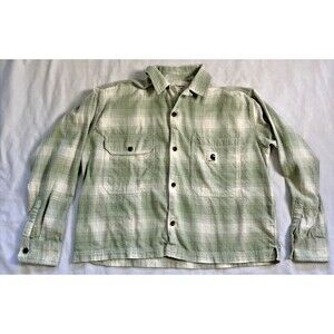 Carhartt Flannel Womens XS  Green Plaid Long Sleeve Deaver Shirt